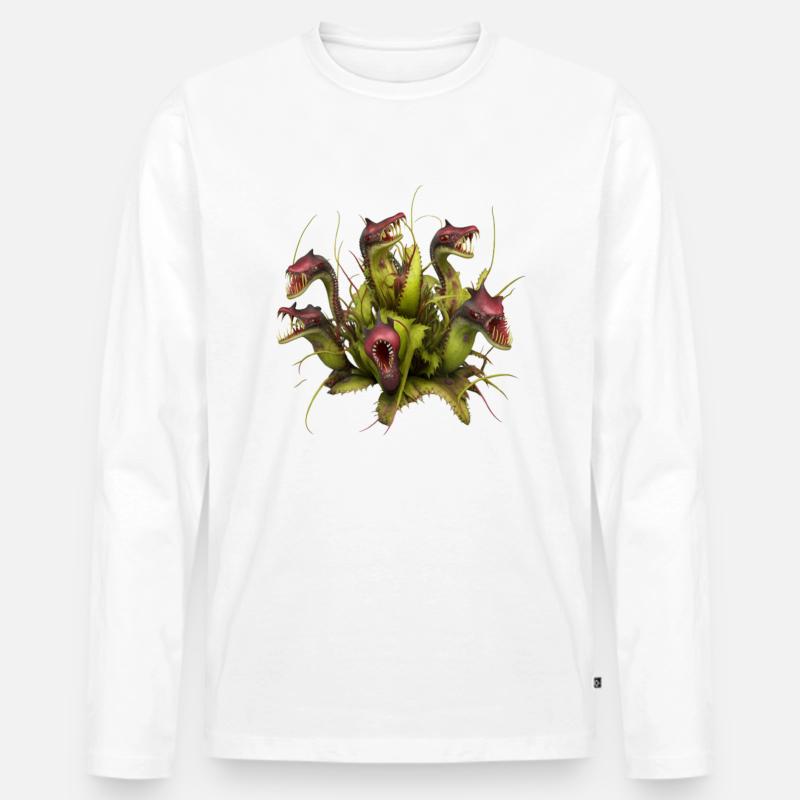Untot und hungrig - Männer Premium Bio Langarmshirt - Weiß