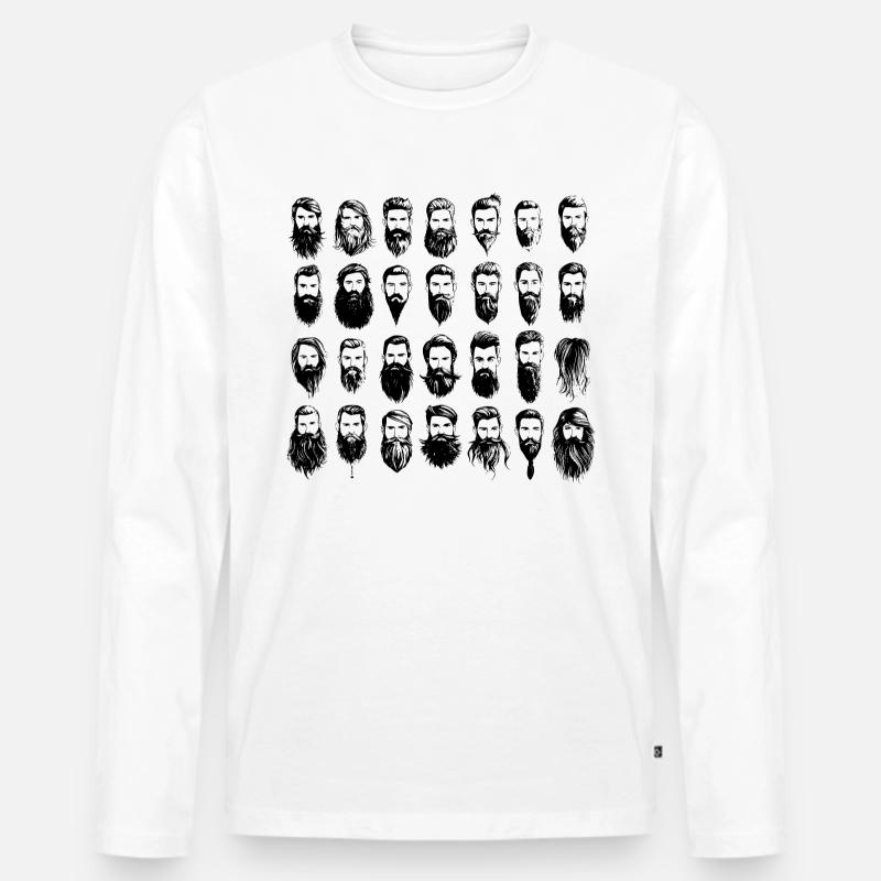 noch mehr Bärte - Männer Premium Bio Langarmshirt - Weiß
