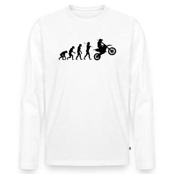 Biker Evolution - Männer Premium Bio Langarmshirt - Weiß - Vorne - Nico (187cm)