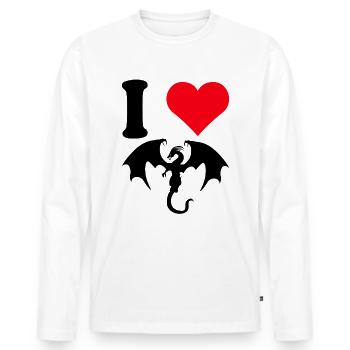 Dragon Dragon Fire Dragon Cave Fire Dragon Dragon - Men's Premium Organic Long Sleeve Shirt - white - Front - Nico (187cm)