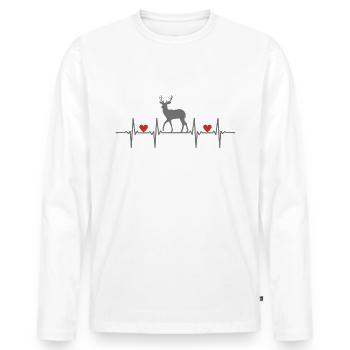 Deer Deer Cow Roe Deer Roe Deer Forest Forest Deer - Men's Premium Organic Long Sleeve Shirt - white - Front - Nico (187cm)