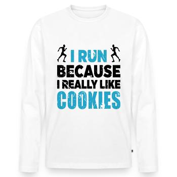 Race Runner Runner Renner Racer Jogging - Men's Premium Organic Long Sleeve Shirt - white - Front - Nico (187cm)