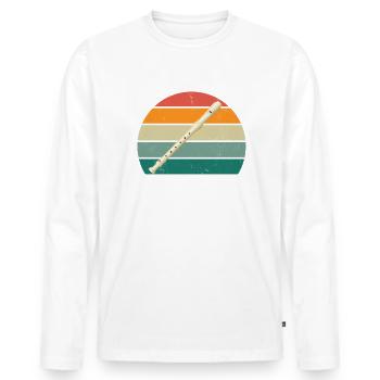 Flûte Flûte Flûte Flûtiste Joueur de Flûte Flûte Flûte - T-shirt manches longues Premium bio Homme - blanc - Devant - Nico (187cm)