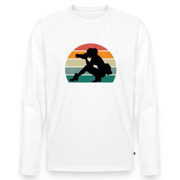 Foto Fotos Fotografin Fokus Fokussieren Fotograf - Männer Premium Bio Langarmshirt - Weiß - Vorne - Nico (187cm)