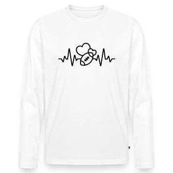 Quarterback Runningback Offensive Defence Football - T-shirt manches longues Premium bio Homme - blanc - Devant - Nico (187cm)