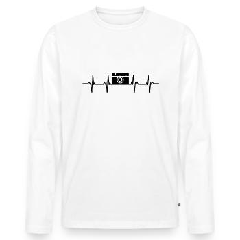 Foto Fotos Fotografin Fokus Fokussieren Fotograf - Männer Premium Bio Langarmshirt - Weiß - Vorne - Nico (187cm)