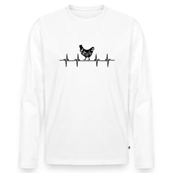 Poule Coq Oeufs Oeufs Poussins Poulailler Stall Poulet Poulet - T-shirt manches longues Premium bio Homme - blanc - Devant - Nico (187cm)