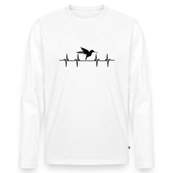 Hummingbirds fast wings flapping hummingbird - Men's Premium Organic Long Sleeve Shirt - white - Front - Nico (187cm)