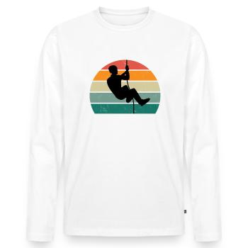 Kletterer Klettererin Bouldern Boulderin Klettern - Männer Premium Bio Langarmshirt - Weiß - Vorne - Nico (187cm)