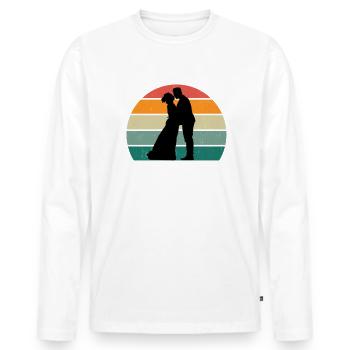 Heiraten Heirat Hochzeit Freund Freundin Ehe Liebe - Männer Premium Bio Langarmshirt - Weiß - Vorne - Nico (187cm)