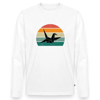 Papier Falten Papier falten Origamiformen Basteln - Männer Premium Bio Langarmshirt - Weiß - Vorne - Nico (187cm)