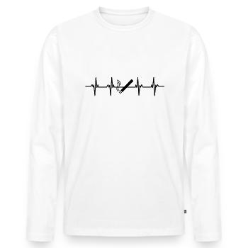 smoker smoker cigarette cigarillo smoking - Men's Premium Organic Long Sleeve Shirt - white - Front - Nico (187cm)