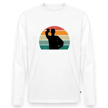 Referee Yellow card Red card Shiri - Men's Premium Organic Long Sleeve Shirt - white - Front - Nico (187cm)