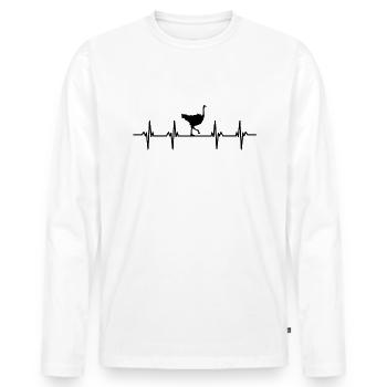 strauße laufvögel laufvogel vogel strauß afrika - Männer Premium Bio Langarmshirt - Weiß - Vorne - Nico (187cm)