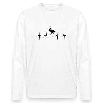 strauße laufvögel laufvogel vogel strauß afrika - Männer Premium Bio Langarmshirt - Weiß - Vorne - Nico (187cm)