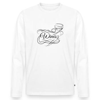 weine weintrinker weintrinkerin weinliebhaber wein - Männer Premium Bio Langarmshirt - Weiß - Vorne - Nico (187cm)