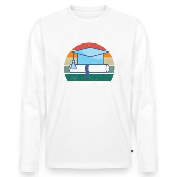 Studying Student Studies Degree Bachelor University - Men's Premium Organic Long Sleeve Shirt - white - Front - Nico (187cm)