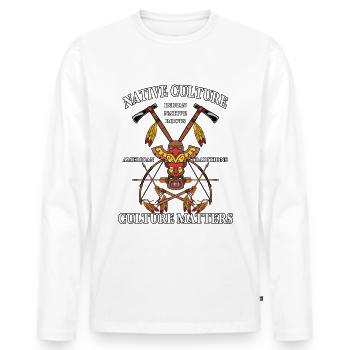 Indian headdress with bow and arrow - Men's Premium Organic Long Sleeve Shirt - white - Front - Nico (187cm)