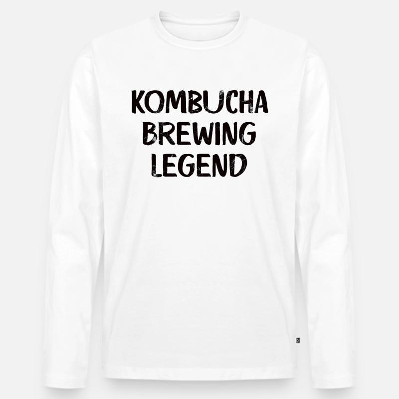Kombucha Brewing Legend - Männer Premium Bio Langarmshirt - Weiß