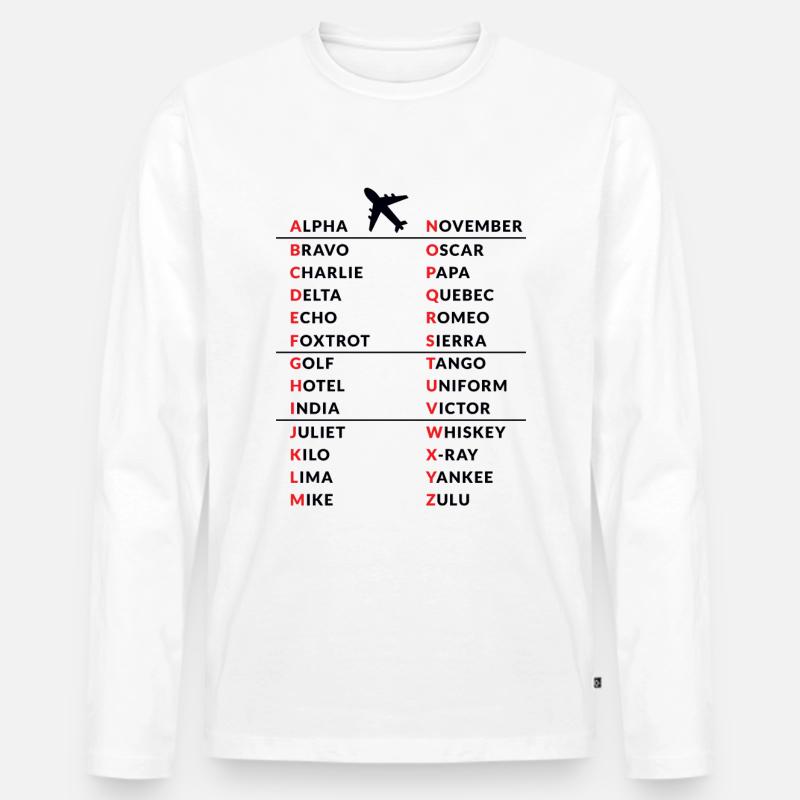 Amateur Amateurfunker Pilot Code Geschenk - Männer Premium Bio Langarmshirt - Weiß