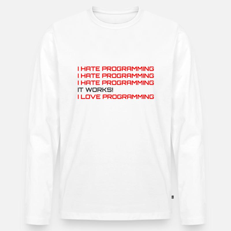Computerprogrammierer Codierer Software Engineers Geschenk - Männer Premium Bio Langarmshirt - Weiß