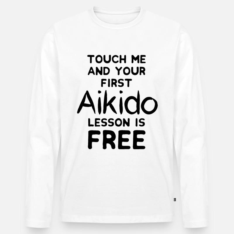 Aikido - Männer Premium Bio Langarmshirt - Weiß