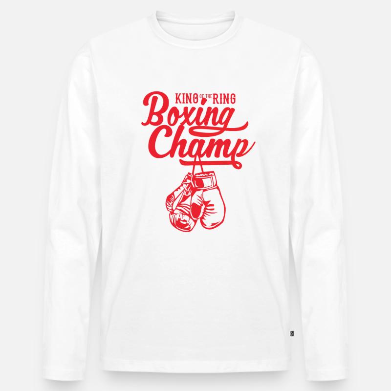 Boxing Champ - Männer Premium Bio Langarmshirt - Weiß