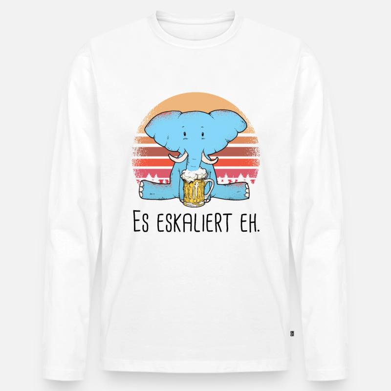 Es Eskaliert Eh - Männer Premium Bio Langarmshirt - Weiß