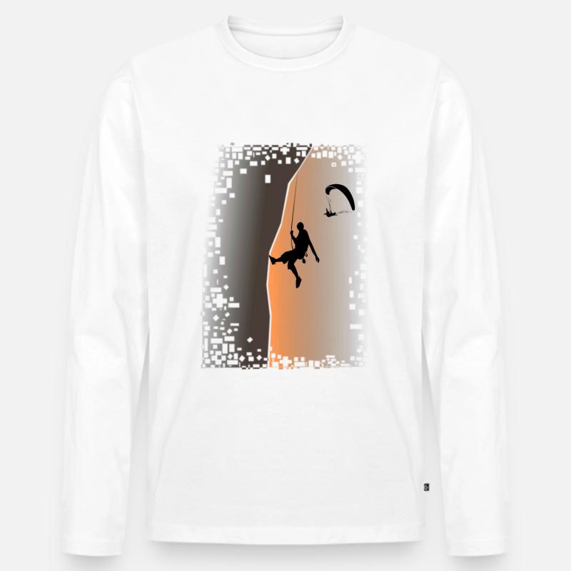 Geschenke Klettern Bouldern - Rock Climbing Klettern - Männer Premium Bio Langarmshirt - Weiß