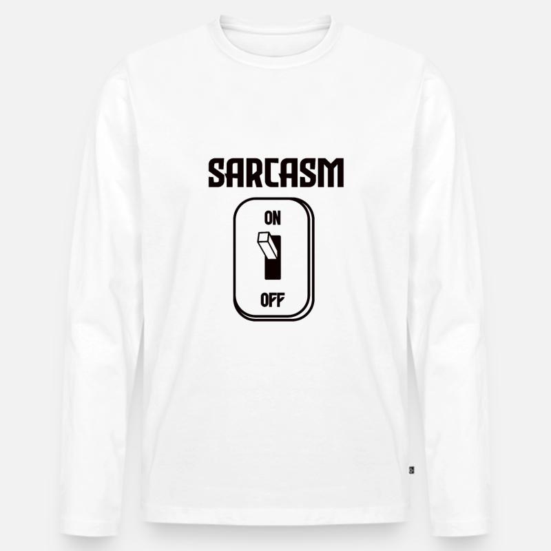 Lustiges Sarcasm On Off Tshirt - Männer Premium Bio Langarmshirt - Weiß