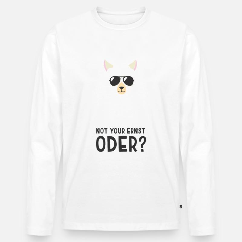 Alpaka - Not your Ernst - Männer Premium Bio Langarmshirt - Weiß