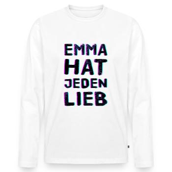 Anti Nazi Techno Spruch - Männer Premium Bio Langarmshirt - Weiß - Vorne - Nico (187cm)