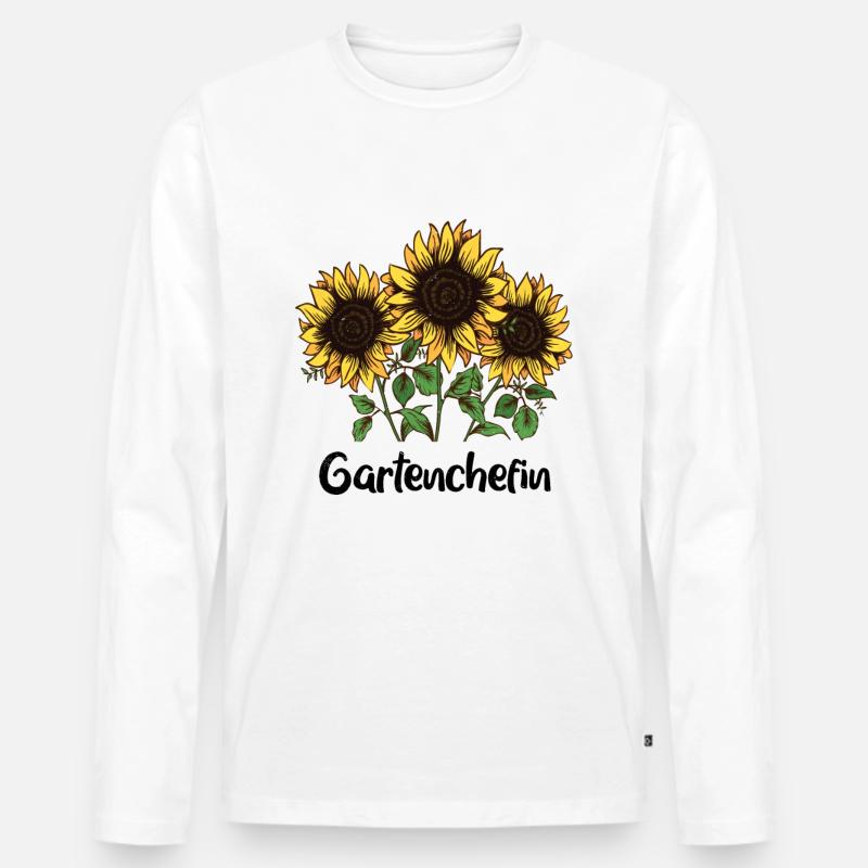 Garten Gartenchefin - Männer Premium Bio Langarmshirt - Weiß