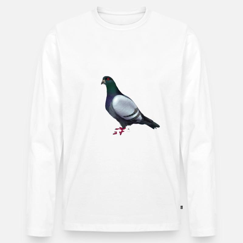 Tauben Taube lustiger Spruch Brieftaube Geschenk - Männer Premium Bio Langarmshirt - Weiß