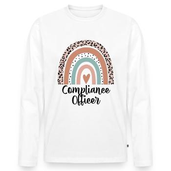 Responsable de la conformité Rainbow Leopard Funny Gift - T-shirt manches longues Premium bio Homme - blanc - Devant - Nico (187cm)