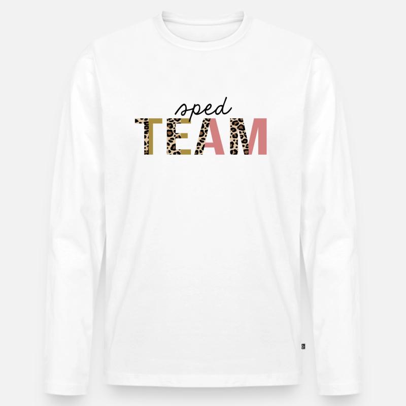 SPED Team Leopard Print Lustig - Männer Premium Bio Langarmshirt - Weiß