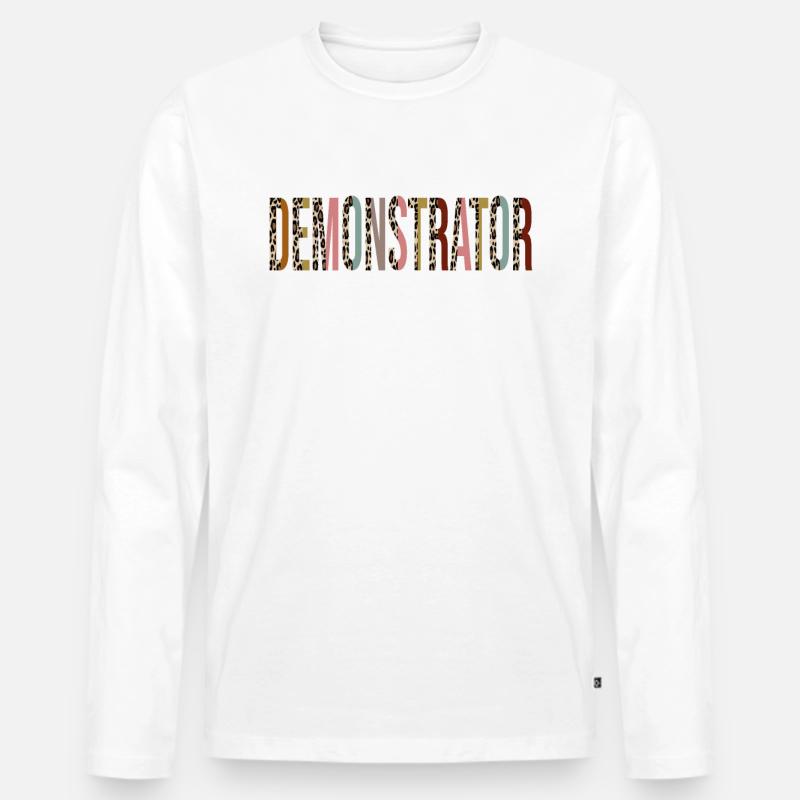 Demonstrant - Männer Premium Bio Langarmshirt - Weiß
