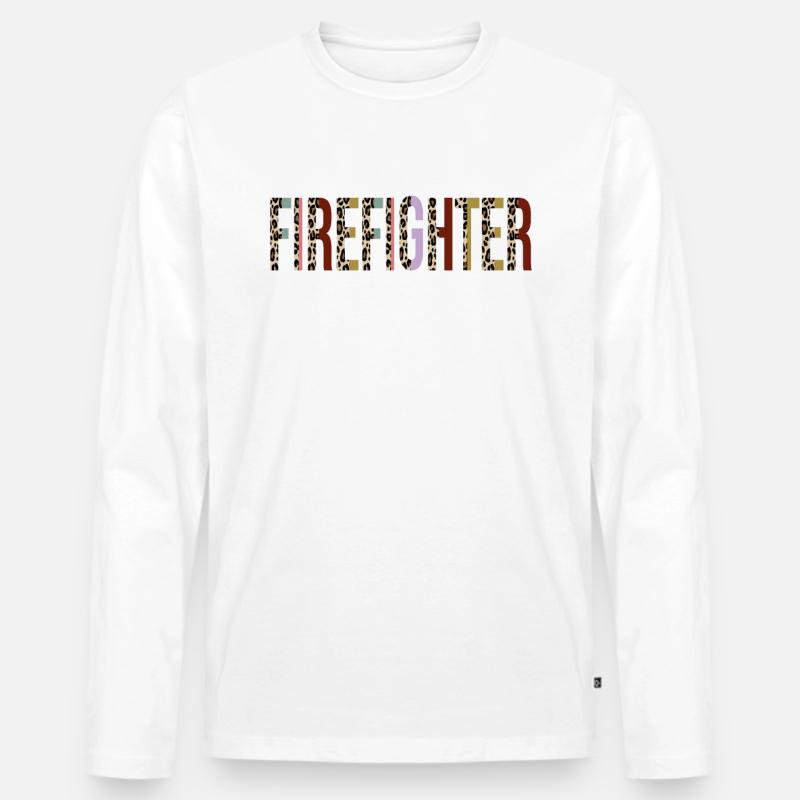 Feuerwehrmann - Männer Premium Bio Langarmshirt - Weiß