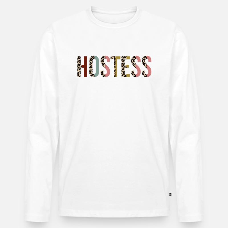 Hostess - Männer Premium Bio Langarmshirt - Weiß
