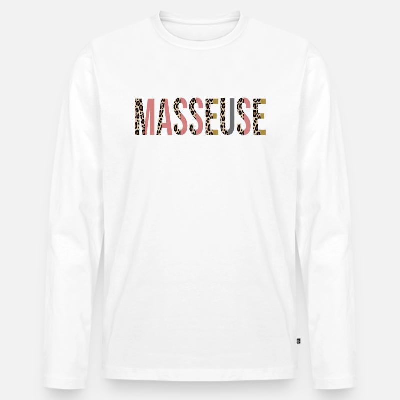 Masseuse - Männer Premium Bio Langarmshirt - Weiß