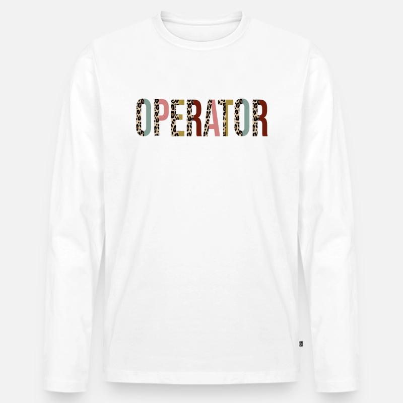 Operator - Männer Premium Bio Langarmshirt - Weiß