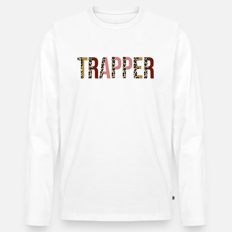 Fallensteller - Männer Premium Bio Langarmshirt - Weiß