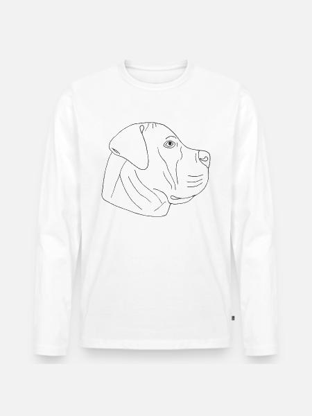 Boerboel - Männer Premium Bio Langarmshirt - Weiß
