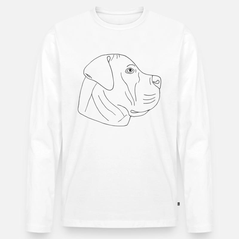 Boerboel - Männer Premium Bio Langarmshirt - Weiß