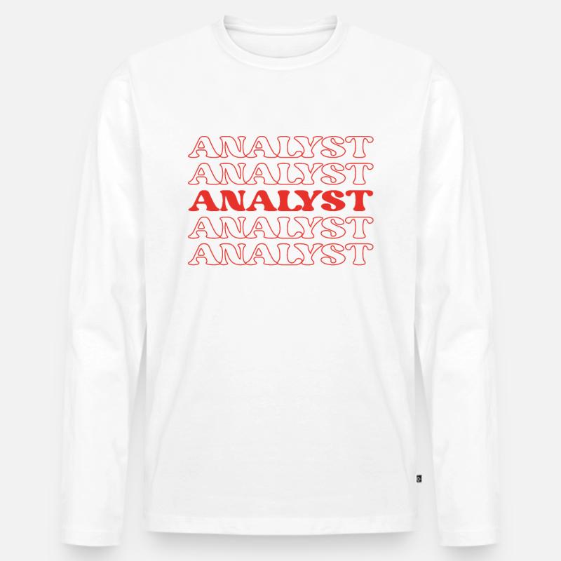 Analyst Buchhalter Data Scientist Tabellenkalkulation - Männer Premium Bio Langarmshirt - Weiß