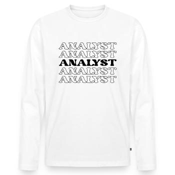 Analyste, Comptable, Data Scientist, Feuille de calcul - T-shirt manches longues Premium bio Homme - blanc - Devant - Nico (187cm)