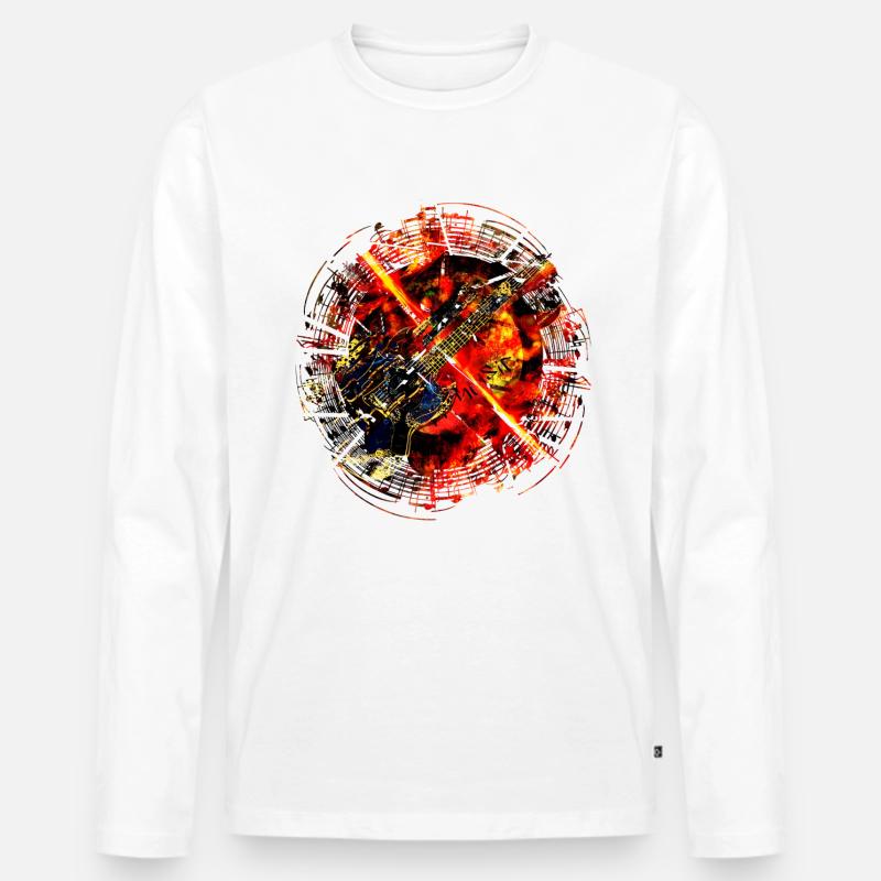 Musicsplosion - Männer Premium Bio Langarmshirt - Weiß