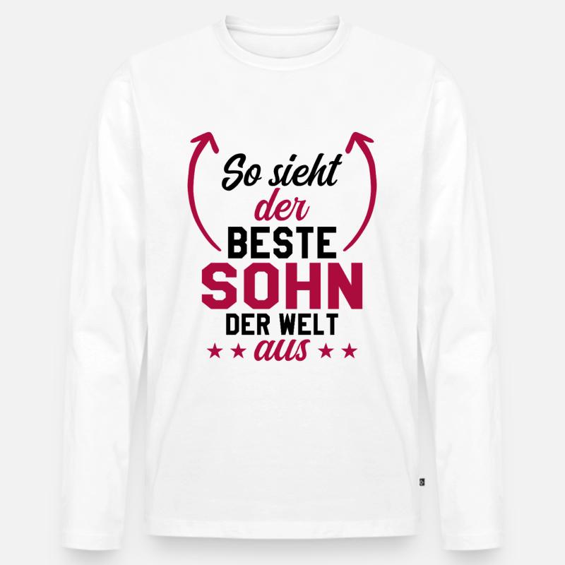 Bester Sohn - Männer Premium Bio Langarmshirt - Weiß