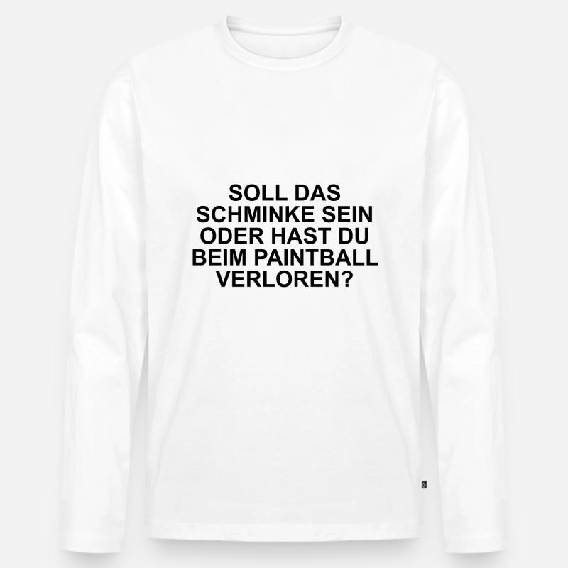 Soll das Schminke sein? - Männer Premium Bio Langarmshirt - Weiß