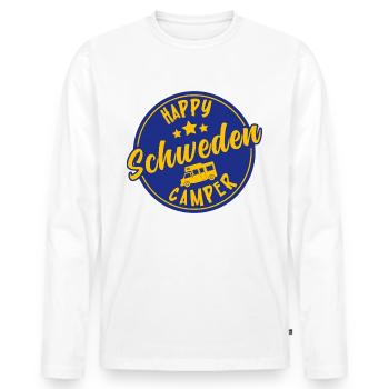Happy Schweden Camper Womo Wohnmobil - Männer Premium Bio Langarmshirt - Weiß - Vorne - Nico (187cm)